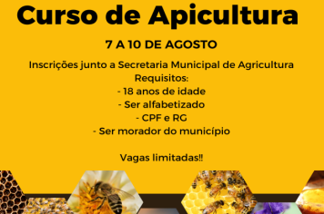 OPORTUNIDADE │SECRETARIA MUNICIPAL DE AGRICULTURA ABRE INSCRIÇÕES PARA O CURSO DE APICULTURA