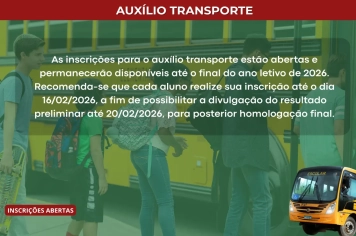 Inscrições para o Auxílio transporte 