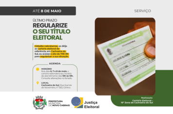 Prazo para regularização do título de eleitor termina dia 8 de maio