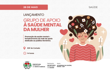 Cortado inicia grupo de apoio à saúde mental da mulher nesta terça (28)