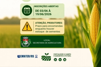 Encomendas de sementes de milho estão disponíveis na Agricultura
