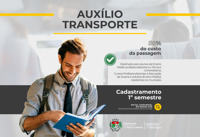 Programa Auxílio Transporte abre inscrições para alunos em Novo Cabrais