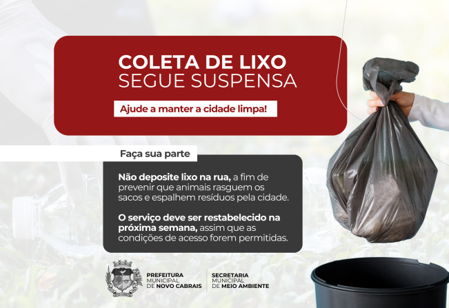 Coleta de lixo segue suspensa durante a semana