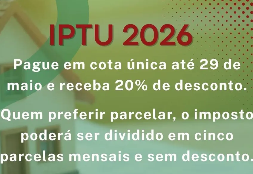 Contribuinte tem dez dias para quitar IPTU com desconto em Novo Cabrais