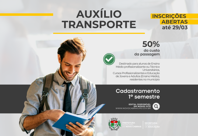 Inscrições para o Programa Auxílio Transporte vão até 29 de março